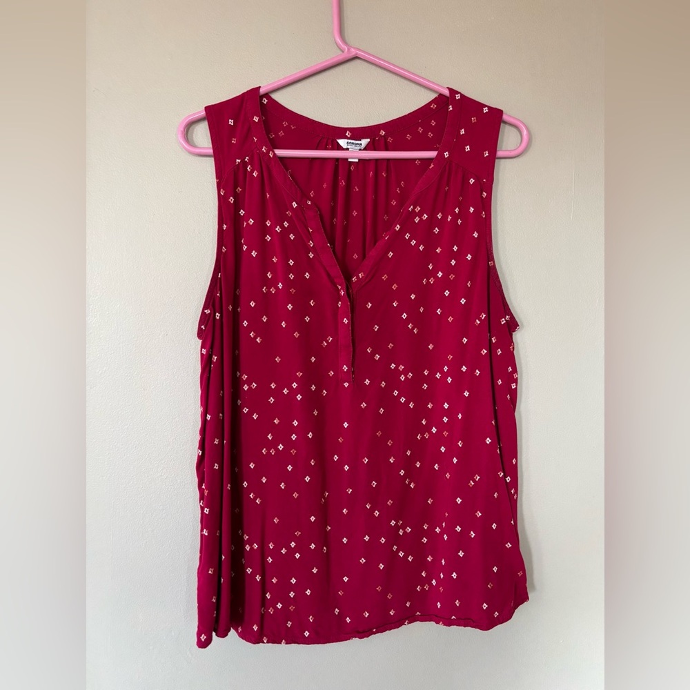 Sonoma Sleeveless Burgundy Blouse